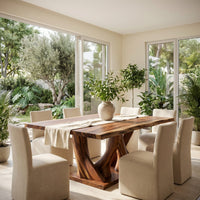 Modern Live Edge Kitchen Table For Garden Villa, view 10