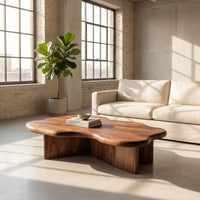 Organic Coffee Table With Cloud Shaped Tabletop For Home Decor, view 10