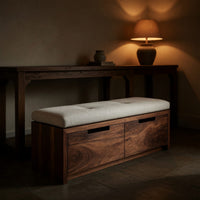 Solid Wood Entryway Storage Bench Minimalist Functional Design, view 10