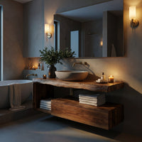 Solid Wood Bathroom Vanity Floating Spa, view 10