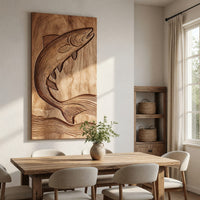 One Board, a Trout Mid-Leap, Carved as a Wall Relief, view 10 — view 10