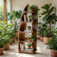 Solid Wood Standing Shelf Sculptural Hallway, view 10