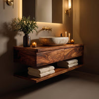 Solid Wood Bathroom Vanity Wall Mounted, view 10