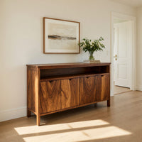 Solid Wood Sideboard With Open Upper Shelf Home, view 10