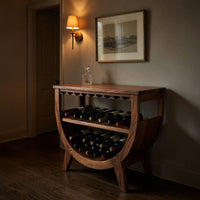 Solid Wood Bar Cabinet Wine With Built Glass Rack Kitchen, view 10