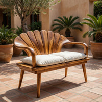 Solid Wood Outdoor Garden Bench Handcrafted Entryway Hallway Seating, view 10