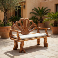 Solid Wood Outdoor Garden Bench Minimalist Rustic Entryway Foyer, view 10