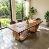 Boho Statement Table For Indoor Pool Dining Area, view 10