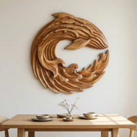 Curled Swell Wave Wall Sculpture in Solid Walnut, view 10 — view 10