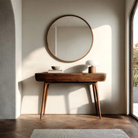 Console Table on Splayed Tapered Legs in Solid Walnut, view 10