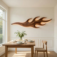 Nightcurl Walnut Wall Art with Hooked Flame Tips, view 10 — view 10