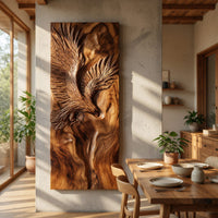 Deep-Relief Eagle Carving on a Tall Walnut Wall Panel, view 10 — view 10