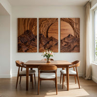 Layered Peaks and Rising Sun Wall Art, Set of Three, view 10 — view 10