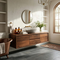 Solid Wood Bathroom Vanity Wall Mounted Spa, view 10