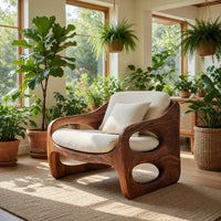 Solid Wood Chair Accent With Rounded Frame Living Room, view 10