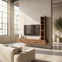 Wall-Mounted Floating Console With Tall Display Shelf, view 10