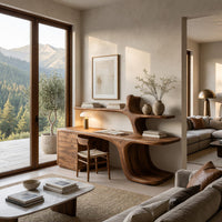 Driftform Desk, Hand-Shaped from Solid Walnut Planks, view 10