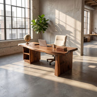 Luxury Solid Wood Executive Desk with Live Edge Top, view 10