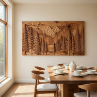 Layered Pine Forest Wall Art, Carved to Order in Solid Wood, view 10 — view 10