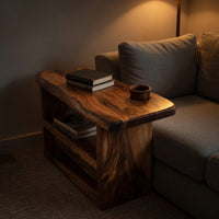 Solid Wood Sofa Arm Table Farmhouse Live Edge Armrest, view 10