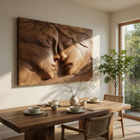 Hushfall Twin Face Wood Wall Sculpture in Deep Relief, view 10 — view 10