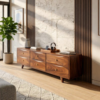 Six-Drawer Media Console in Walnut, Made to Order, view 10