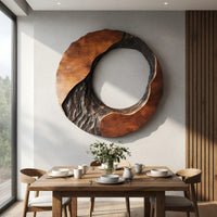 Chiseled and Burnished, a Round Wall Sculpture in Wood, view 10 — view 10