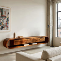 The Wall Lets Go: A Floating Walnut TV Console, view 10