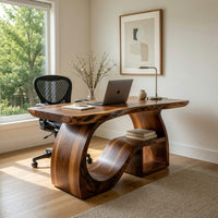 Wavecrest Desk, Hand-Shaped from Solid Hardwood, view 10