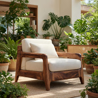 Solid Wood Chair Lounge With Wide Seat Living Room, view 10