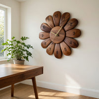 Solid Wood Clock Handcrafted Wall Modern Living Room, view 10