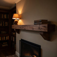 Solid Wood Floating Fireplace Mantel Rustic Shelf Living Room Cabin, view 10