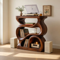 Solid Wood Record Player Stand Turntable With Storage Living Room, view 10