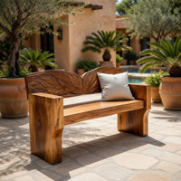 Solid Wood Outdoor Garden Bench Solid Entryway Natural Style Home, view 10