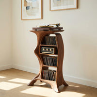 Solid Wood Record Player Stand Handcrafted Entryway, view 10