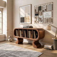 Solid Wood Record Player Stand Curved Luxury Suite, view 10
