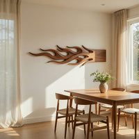 Light Escapes the Beam: Carved Walnut Wall Sculpture, view 10 — view 10
