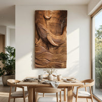 Grain of a Single Walnut Log, Carved as a Whale Wall Panel, view 10 — view 10