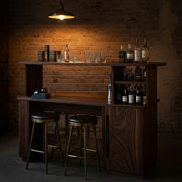 Solid Wood Bar Table Outdoor With Cabinet Patio Poolside, view 10