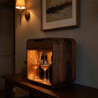 Solid Wood Bar Cabinet Wine With Drawer Kitchen Dining Room, view 10