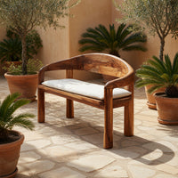 Solid Wood Outdoor Garden Bench Solid Live Edge Entryway Modern Interiors, view 10