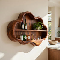 Solid Wood Wine Rack Mid Century Display Home Bar, view 10