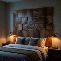 Solid Wood Headboard Mosaic Luxury Tropical Bedroom, view 10