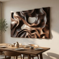 Scorched Walnut Dunes, a Wall Relief With Two Pale Stones, view 10 — view 10