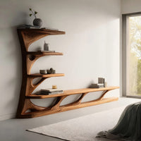 Carved Branch-Form TV Console with Stacked Shelves, view 10