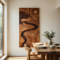 Winding River Two-Tone Hardwood Wall Art Triptych, view 10 — view 10