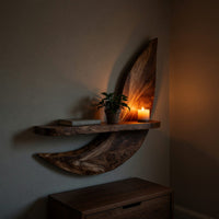 Solid Wood Natural Wood Floating Shelves Artisan Display Shelf Living Spaces, view 10