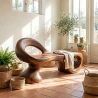Minimalist Spiral Sculpted Bench For Garden Interior Space, view 10