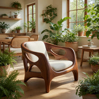 Solid Wood Chair Sculptural Lounge Patio, view 10