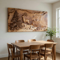 Standing Stag on a Live-Edge Slab, Wall Art Made to Order, view 10 — view 10